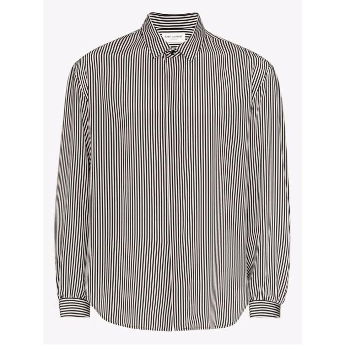 생로랑 남성 셔츠 black&amp;white Striped Silk Shirt 17971852_680495Y2E11이끌라생로랑
