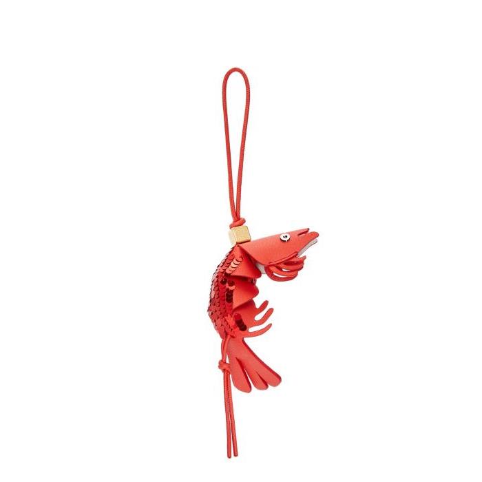 로에베 여성 키링 가죽소품 Shrimp charm in classic calfskin Red C621232XDY-7100이끌라로에베