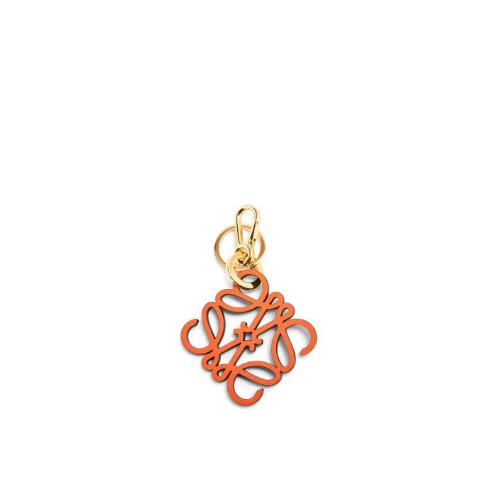 로에베 여성 키링 가죽소품 Anagram charm in calfskin Orange/Gold C821232X06-9154이끌라로에베