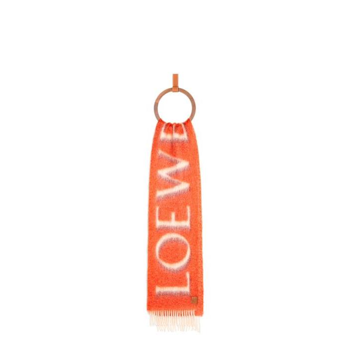로에베 여성 스카프 숄 LOEWE scarf in wool&amp;mohair Orange/Red F811257X03-9107이끌라로에베