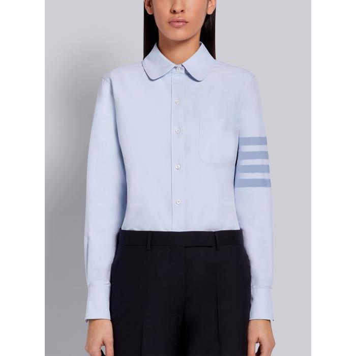 톰브라운 여성 블라우스 셔츠 FLL019A-06496-480 Light Blue Supima Cotton Oxford Satin Weave 4 Bar Long Sleeve Round Collar Shirt이끌라톰브라운