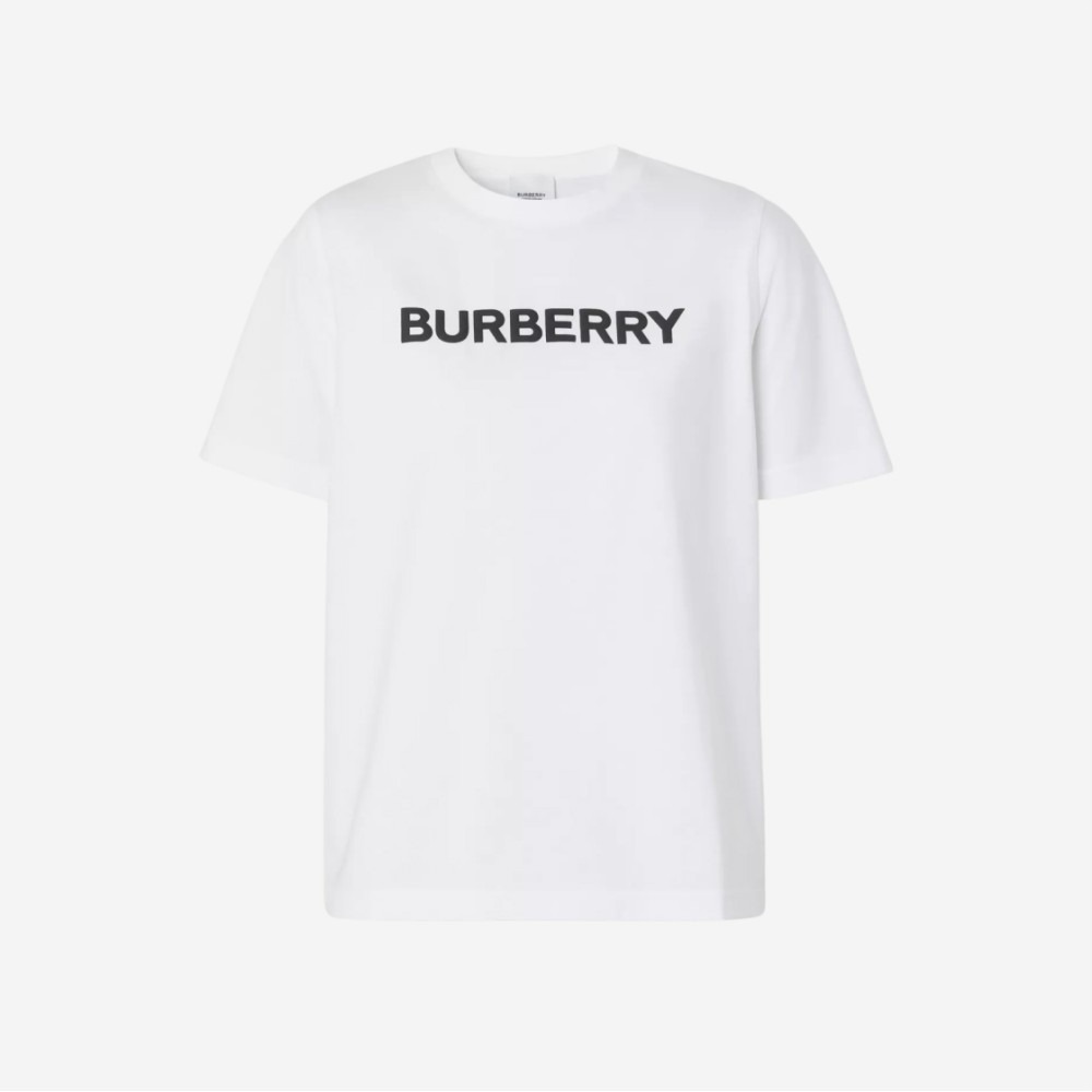 (W) 버버리 로고 프린트 코튼 티셔츠 화이트 8056724이끌라버버리