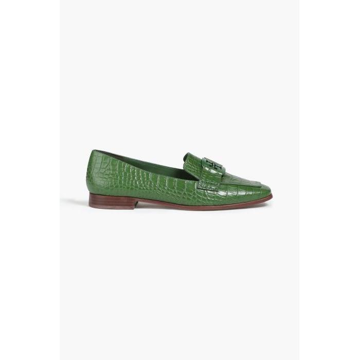 토리버치 여성 로퍼 레이스업 Leaf green Georgia embellished croc effect leather loafers  | TORY BURCH | THE OUTNET 42247633208757062 - 이끌라