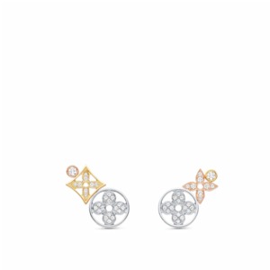 여성 귀걸이 Idylle Blossom Studs, 3 Golds&amp;Diamonds Q96835이끌라루이비통