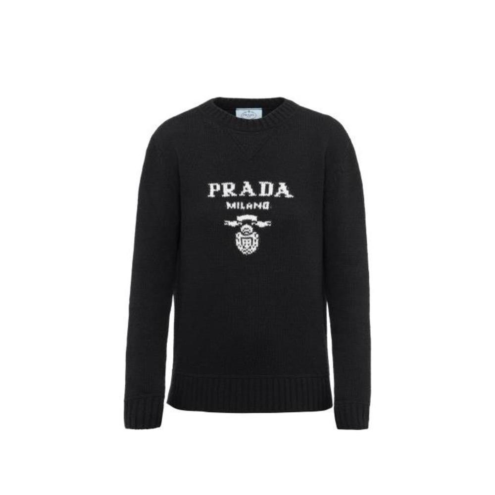 프라다 여성 니트웨어 P24G1V_1YMW_F0002_S_211 Cashmere and wool Prada logo crew neck sweater이끌라프라다