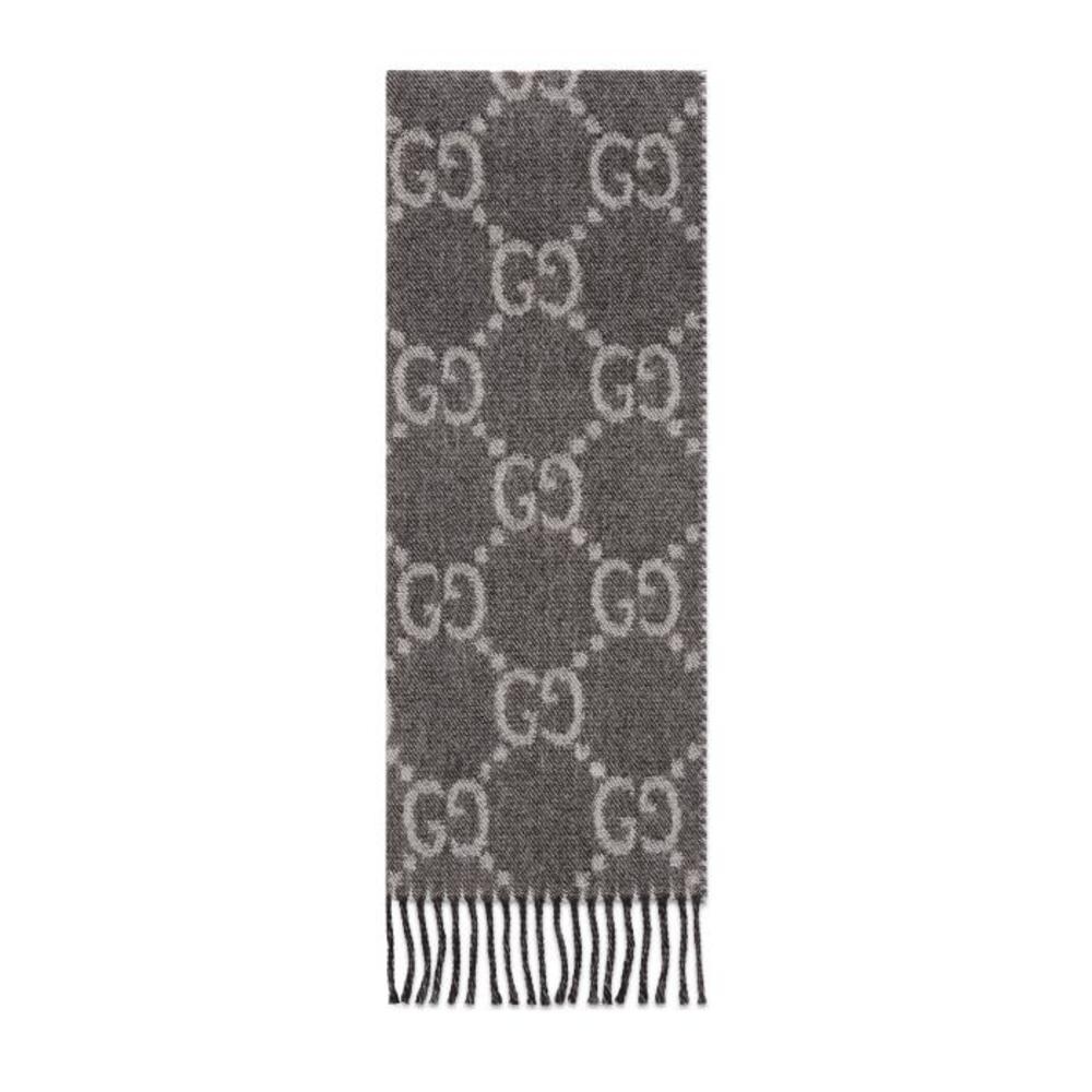 구찌 남성 스카프 숄 676610 4G200 1061 GG jacquard pattern knit scarf with tassels이끌라구찌