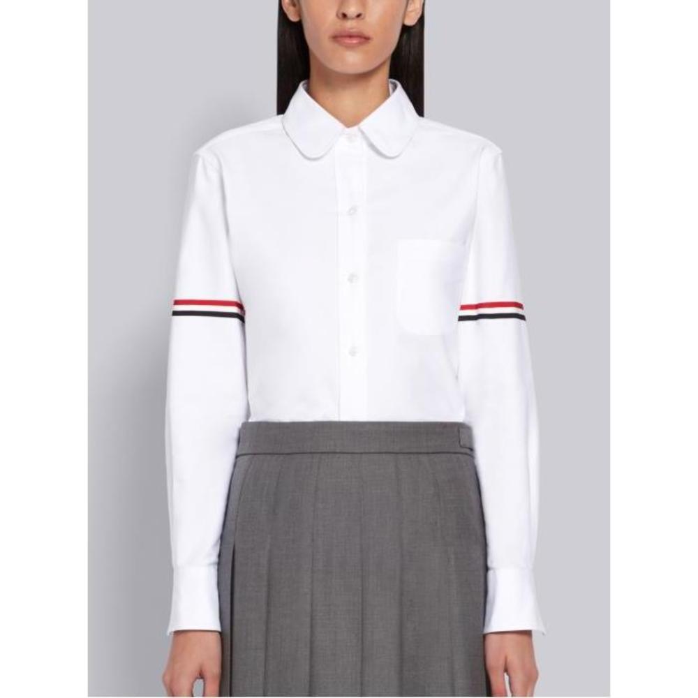 톰브라운 여성 블라우스 셔츠 White Oxford Grosgrain Armband Long Sleeve Shirt FLL019E-06177-100이끌라톰브라운