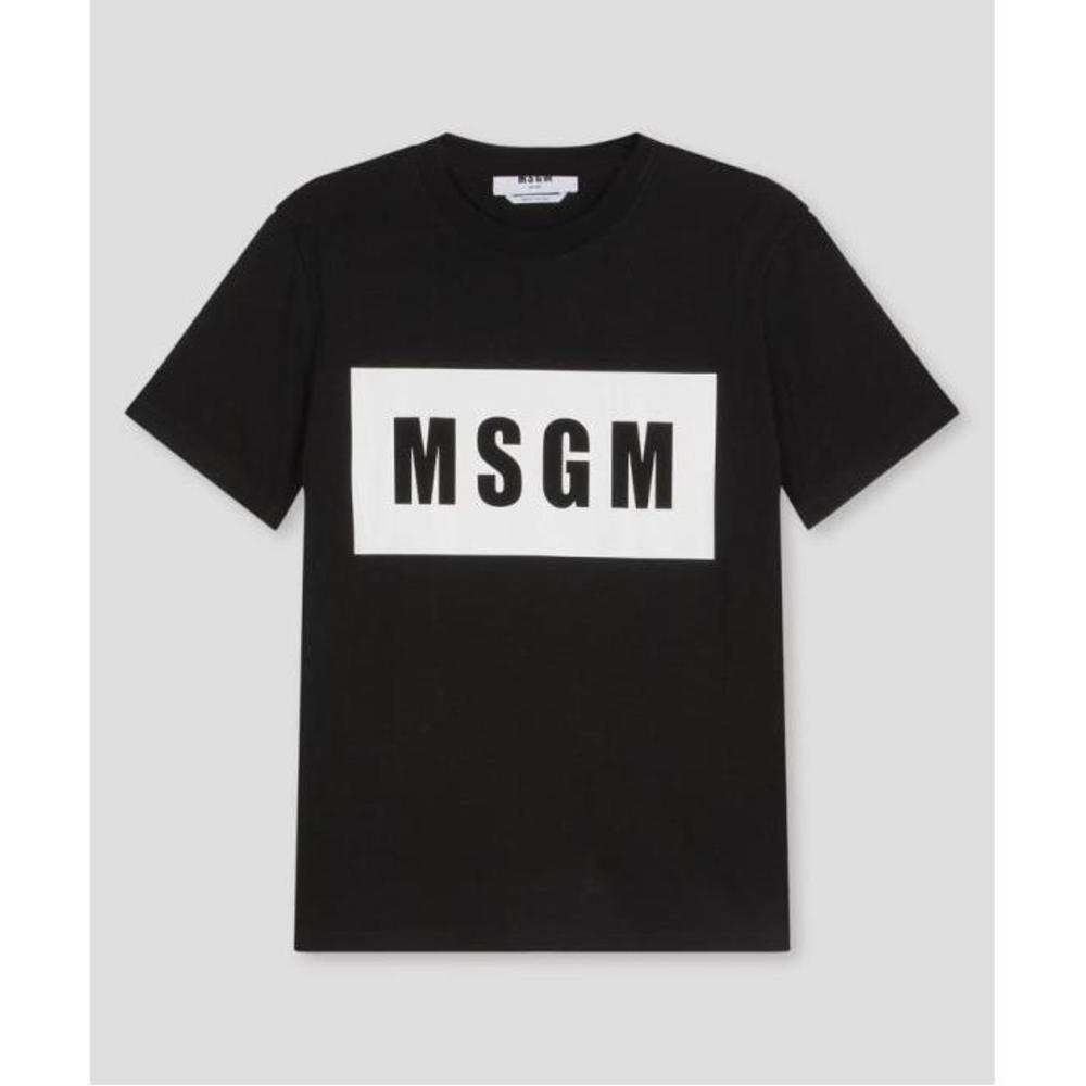 Msgm 여성 티셔츠 맨투맨 Crew neck T shirt with MSGM box logo 2000MDM520-200002-99이끌라MSGM