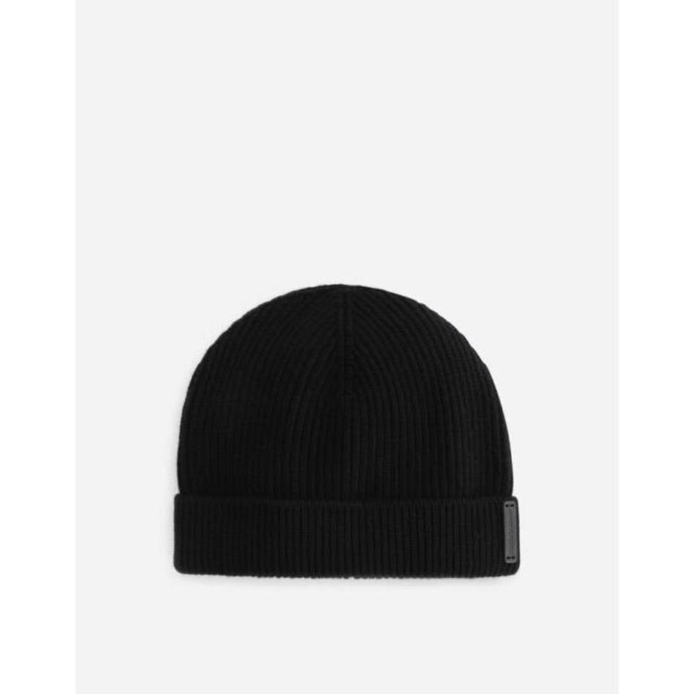 돌체앤가바나 남성 모자 Knit wool hat with leather logo GXE84TJAV99N0000이끌라돌체 앤 가바나