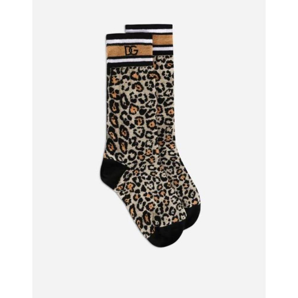 돌체앤가바나 여성 양말 Leopard print cotton jacquard socks I873KWJACLSHYNBM이끌라돌체 앤 가바나