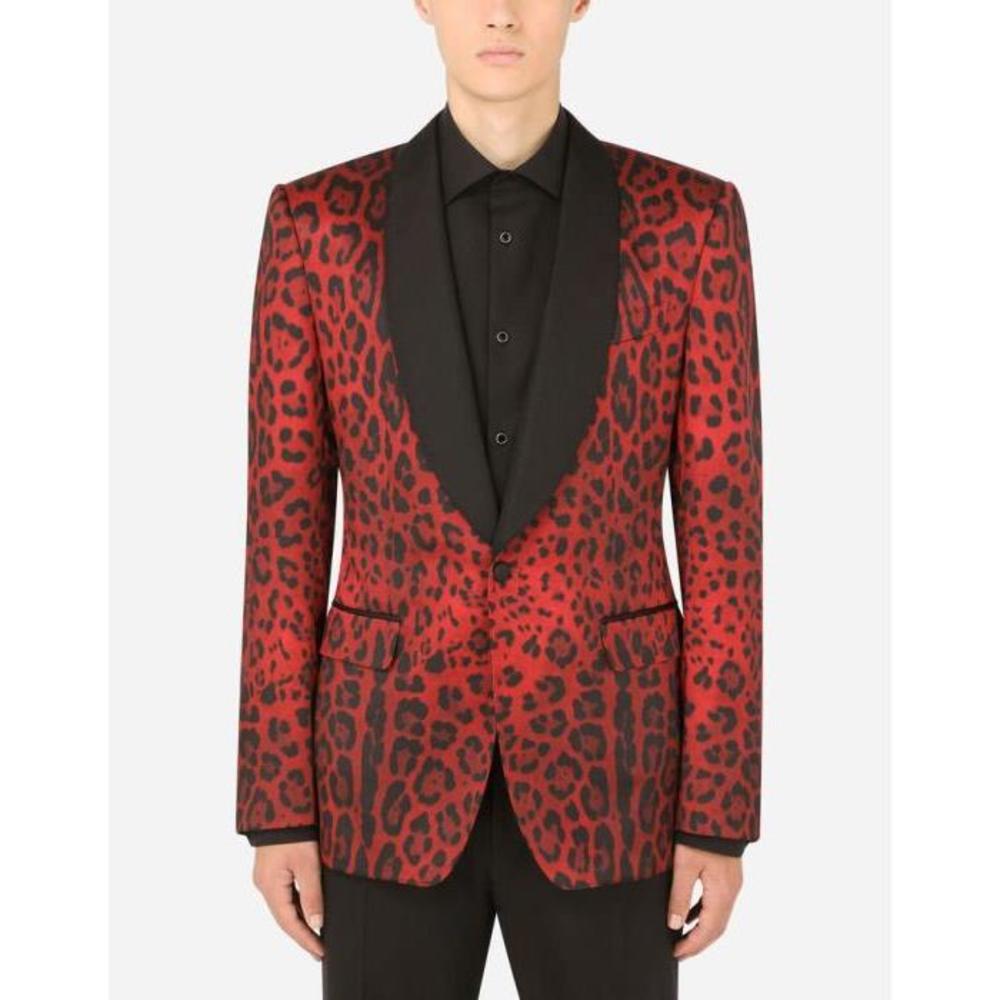 돌체앤가바나 남성 자켓 블레이저 Leopard print satin Sicilia fit tuxedo jacket G2QD7TFSSGWHR13N이끌라돌체 앤 가바나