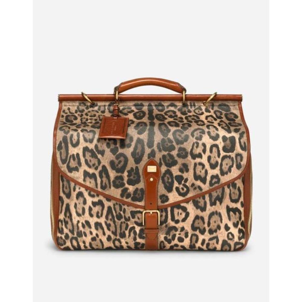 돌체앤가바나 남성 서류백 비즈니스백 Medium travel bag in leopard print Crespo with branded plate BB6827AW384HYNBM이끌라돌체 앤 가바나