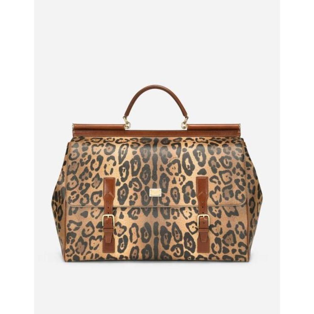 돌체앤가바나 남성 서류백 비즈니스백 Medium travel bag in leopard print Crespo with branded plate BB4840AW384HYNBM이끌라돌체 앤 가바나