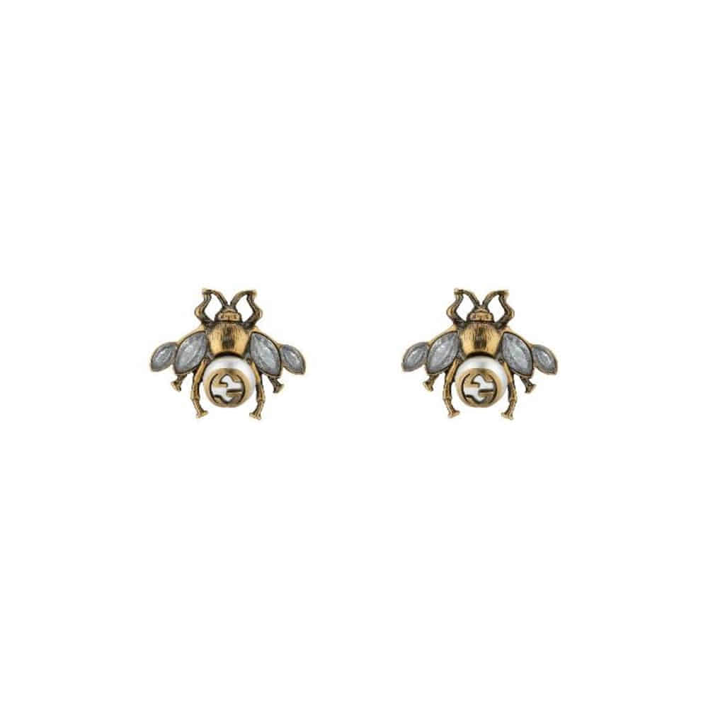 구찌 여성 반지 489894 J1D51 8062 Bee earrings with crystals이끌라구찌