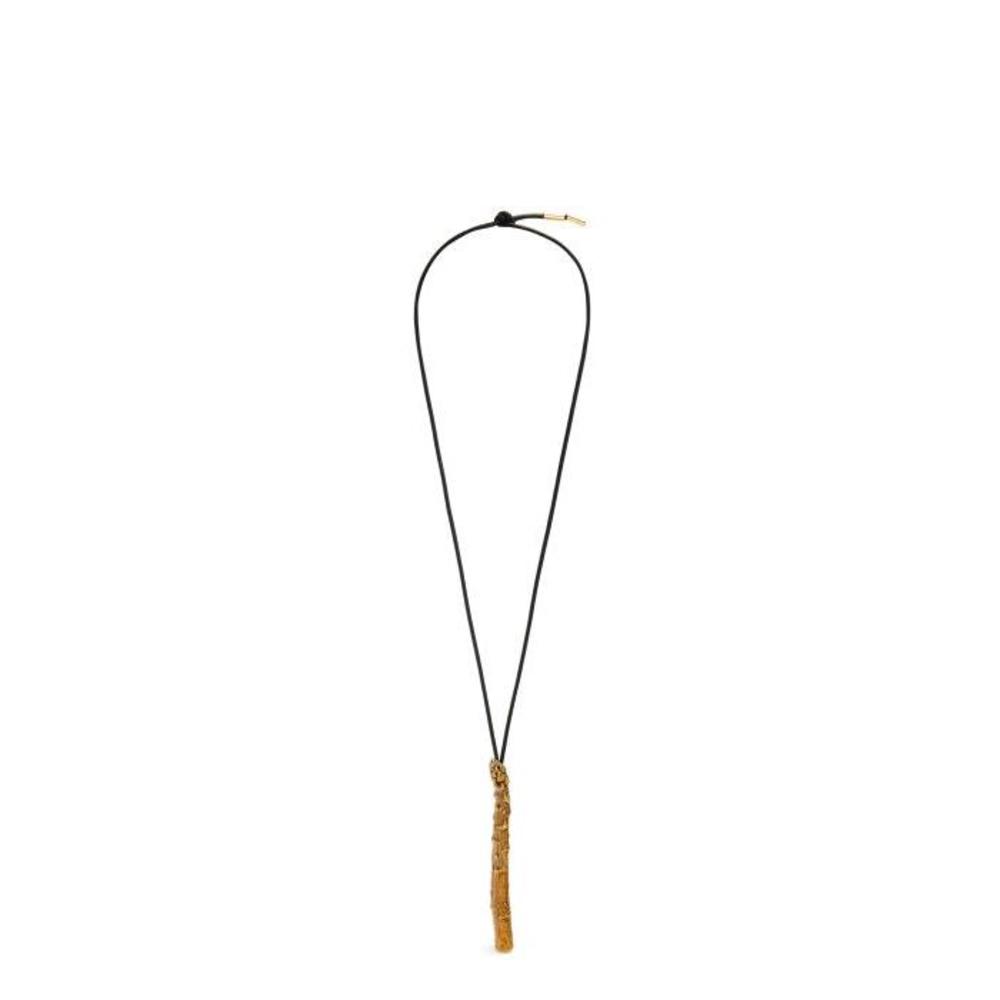 로에베 남성 목걸이 Asparagus pendant in calfskin&amp;brass Bronze J000241X11이끌라로에베