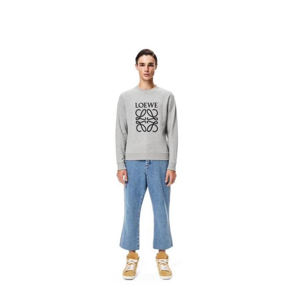 로에베 남성 니트웨어 Anagram embroidered sweatshirt in cotton Grey H6169410OF이끌라로에베