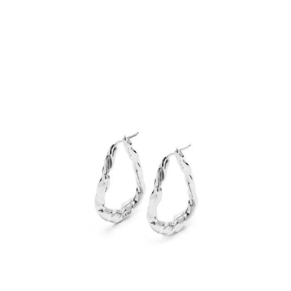 로에베 여성 귀걸이 Nappa twist loop earrings in sterling silver Silver J917239X06이끌라로에베