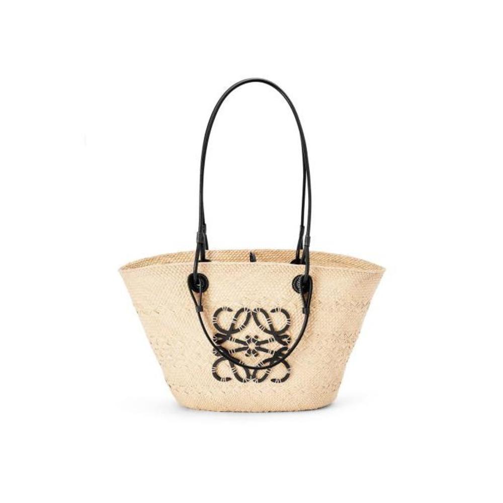 로에베 여성 토트백 탑핸들백 Anagram Basket bag in iraca palm&amp;calfskin Natural/Black A223T43X02이끌라로에베