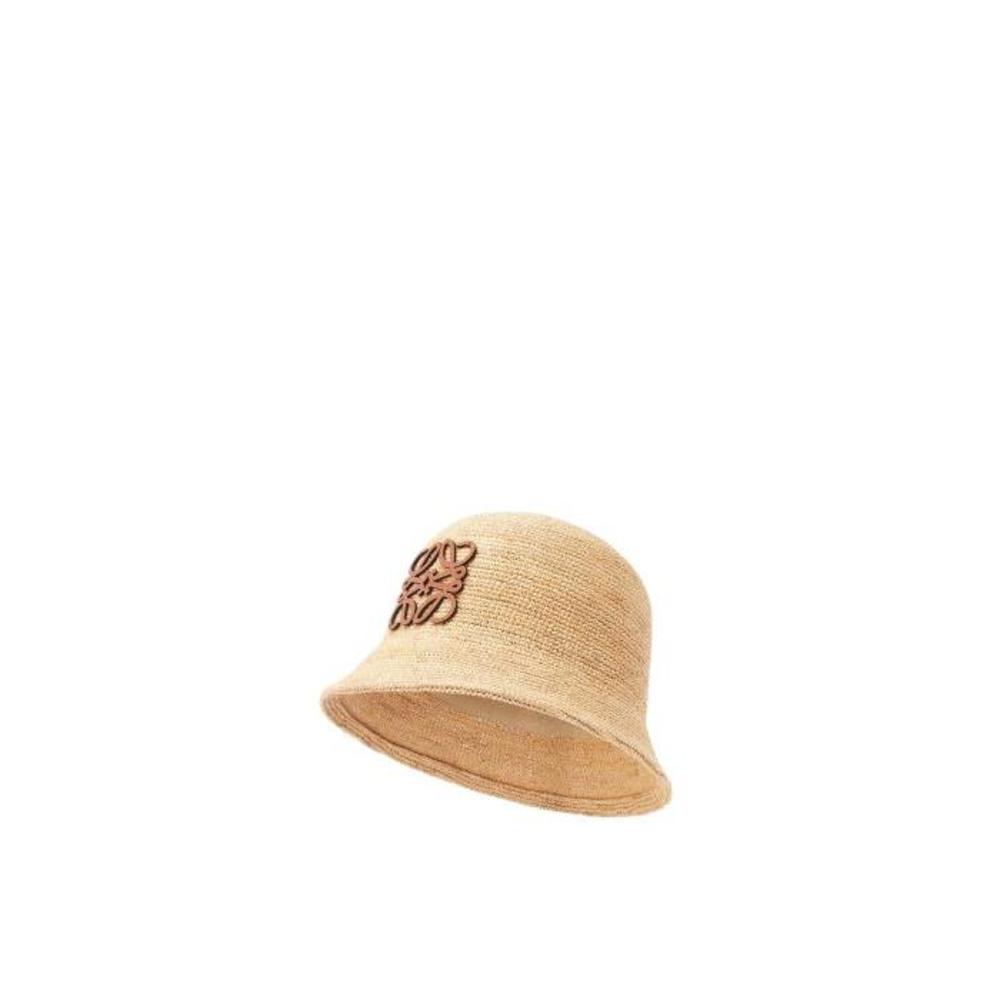 로에베 여성 모자 Bucket hat in raffia&amp;calfskin Natural K820HB1X15이끌라로에베