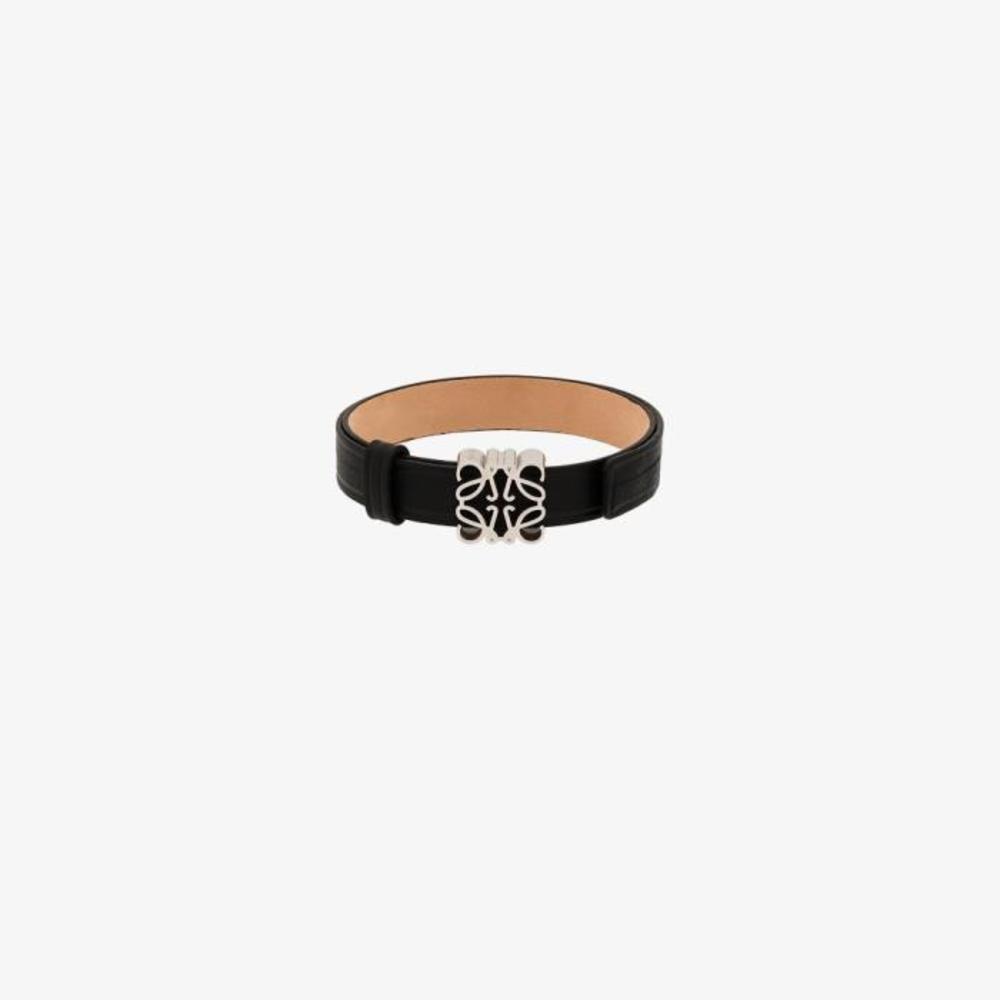 로에베 여성 팔찌 black Anagram leather wrap bracelet 15953443_J242240X15이끌라로에베