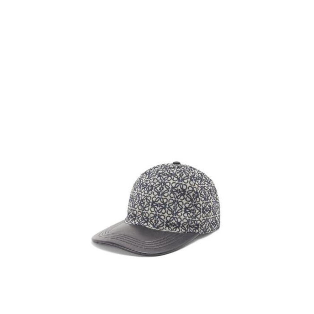 로에베 여성 모자 Anagram cap in jacquard&amp;calfskin Navy/Black K604358X01이끌라로에베