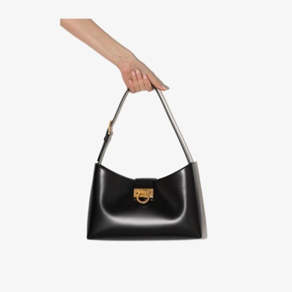 페라가모 여성 숄더백 크로스백 black Trifolio leather shoulder bag 18112944_745035이끌라페라가모