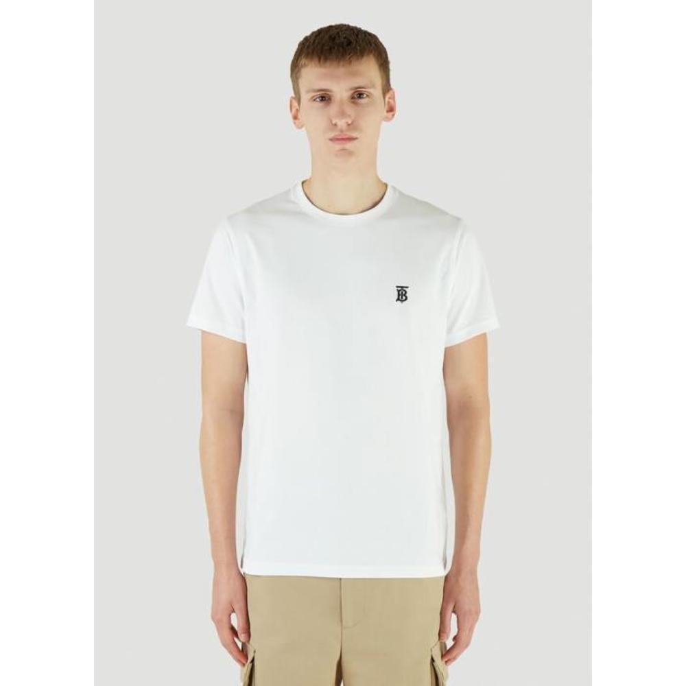 버버리 남성 티셔츠 맨투맨 Embroidered Logo T Shirt in White bur0145014wht이끌라버버리