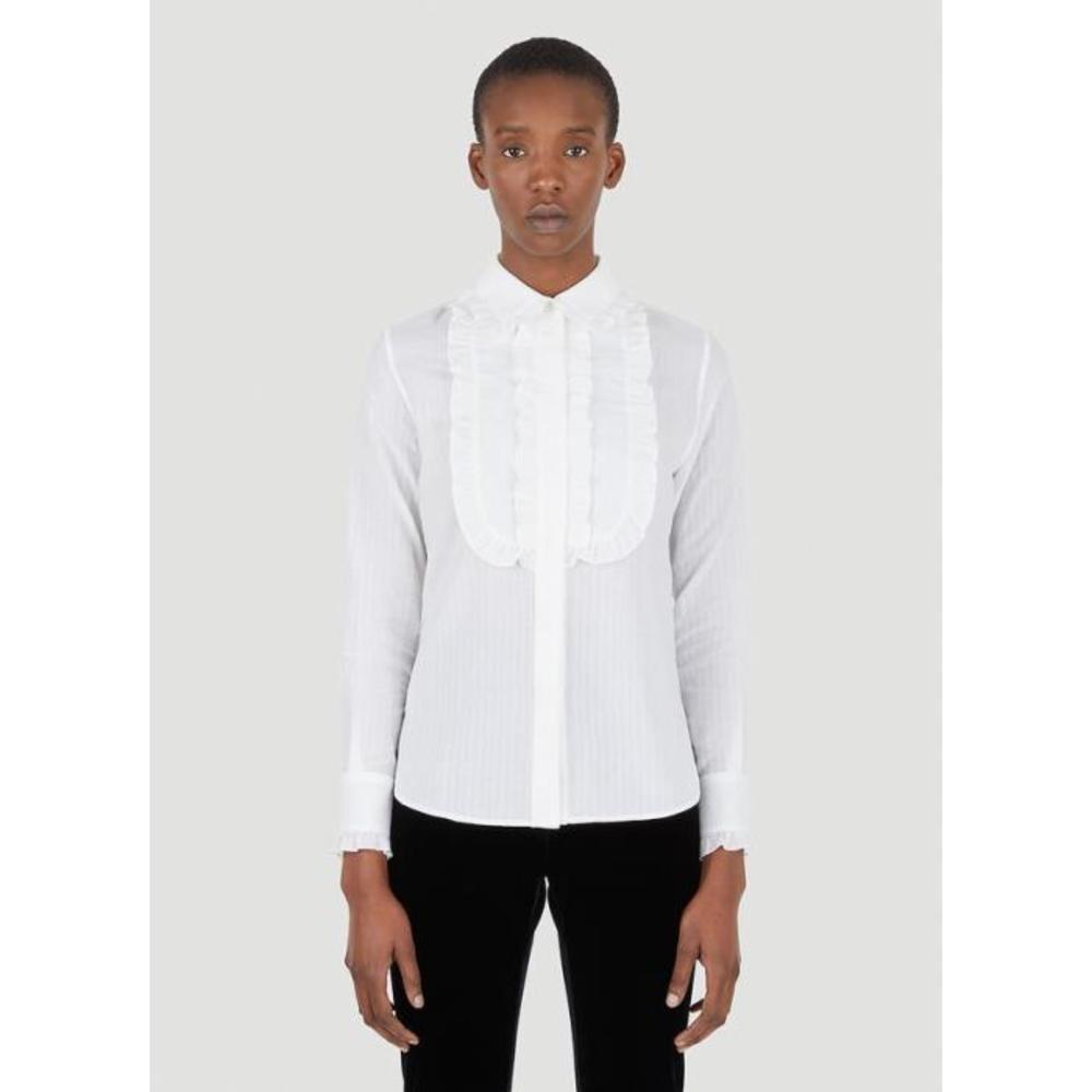 생로랑 여성 블라우스 셔츠 Ruffle Bib Shirt in White sla0246025wht이끌라생로랑