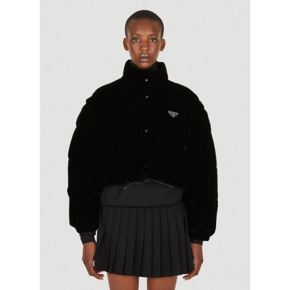 프라다 여성 자켓 블레이저 Velour Puffer Jacket in Black pra0249004blk이끌라프라다
