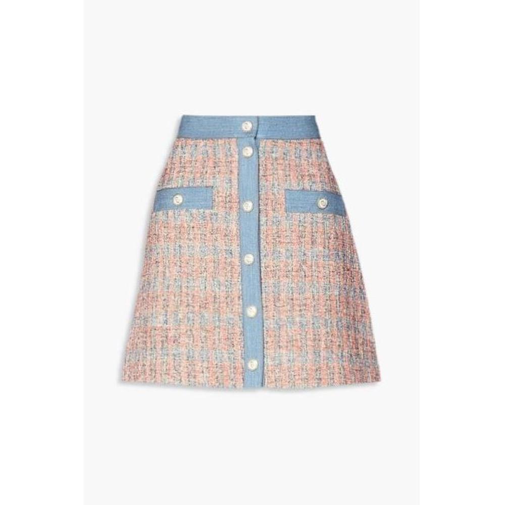 마쥬 여성 스커트 Jenise button embellished organic cotton blend tweed mini skirt 36856120585547264이끌라마쥬