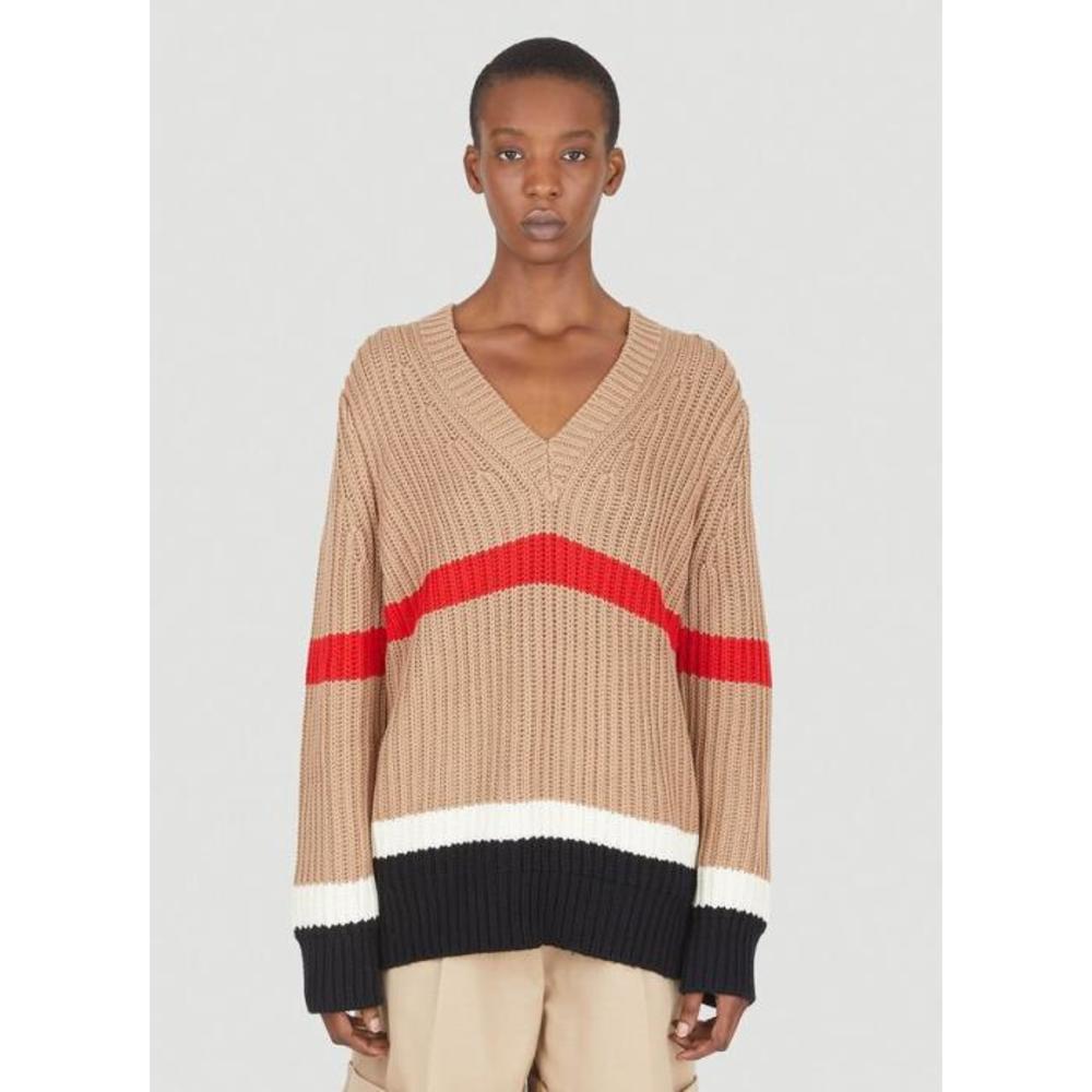 버버리 여성 니트웨어 Salma Icon Stripe Sweater in Beige bur0247034cam이끌라버버리