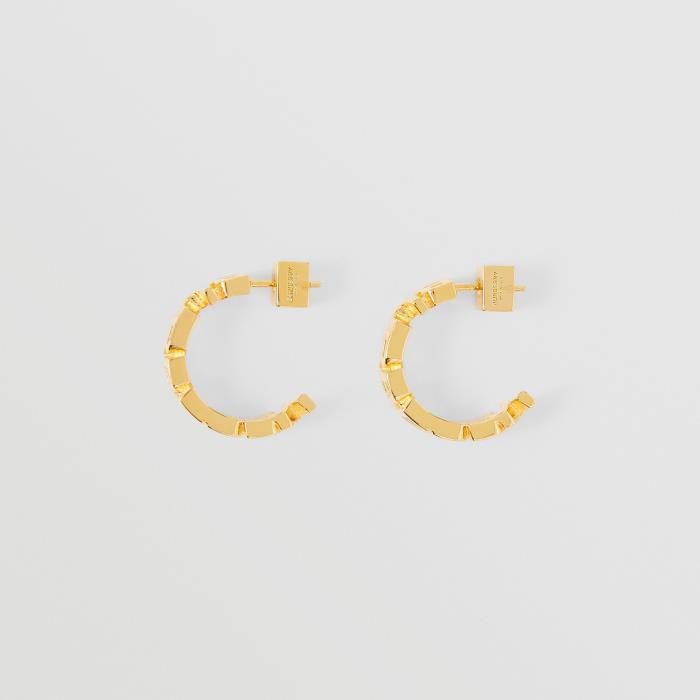 버버리 여성 주얼리 80496121 Gold plated Logo Hoop Earrings이끌라버버리