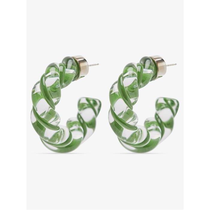 보테가베네타 여성 귀걸이 Green Twist Glass Hoop Earrings 17681471_676452V507R이끌라보테가베네타