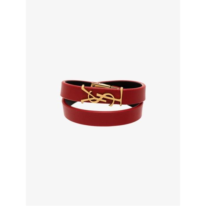 생로랑 여성 팔찌 Red Opyum wrap leather bracelet 16024634_646558BL40J이끌라생로랑