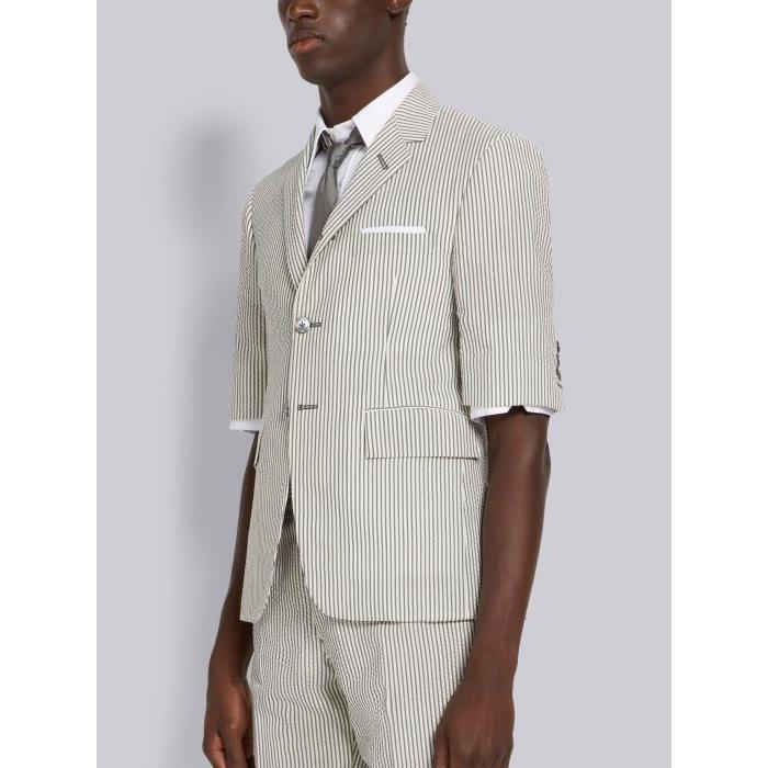 톰브라운 남성 자켓 블레이저 Medium Grey Wool Seersucker Short Sleeve Sport Coat MJC007H-06455-035이끌라톰브라운