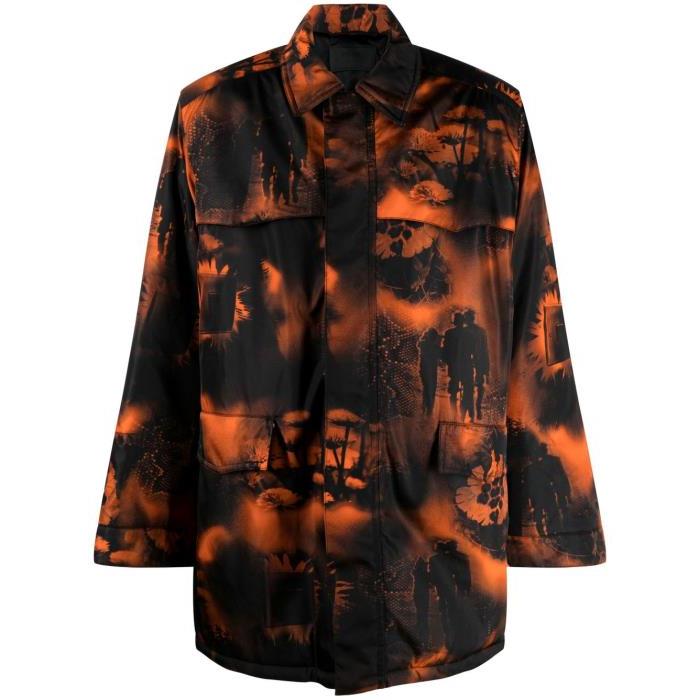 프라다 남성 코트 Orange And Black Re Nylon Printed Parka Coat 18833231_SGC091S22211PZ이끌라프라다