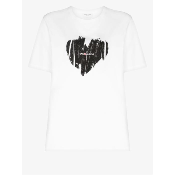 생로랑 여성 티셔츠 맨투맨 white heart logo print T shirt 14902653_615522YBSO2이끌라생로랑