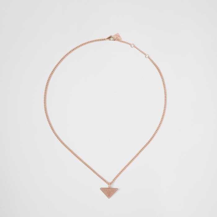 프라다 여성 목걸이 1JC982_2FPD_F02Z2 Eternal Gold pendant necklace in pink with diamonds이끌라프라다