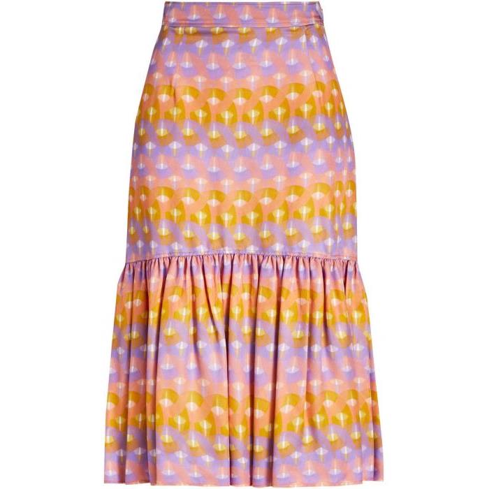 산드로 여성 스커트 Lavender Eugenie printed satin twill midi skirt | SANDRO | THE OUTNET 38063312419889505이끌라산드로