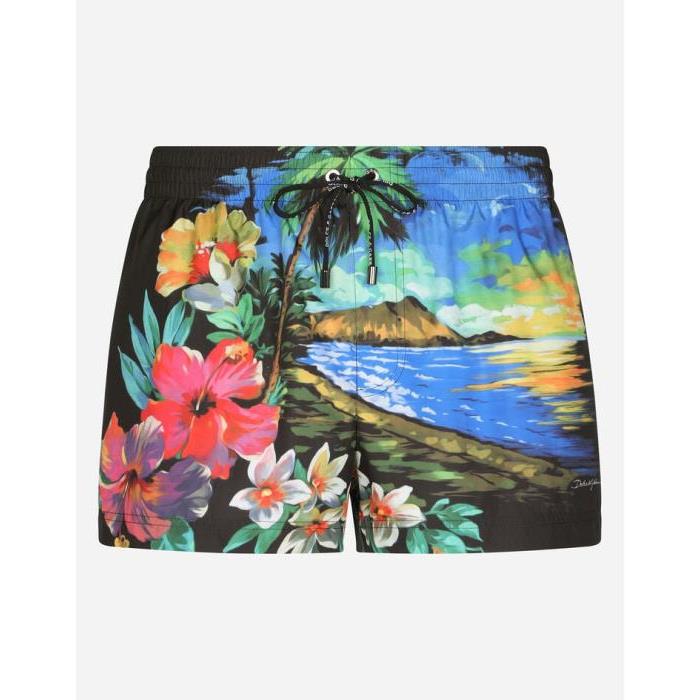 돌체앤가바나 남성 비치웨어 Short swim trunks with Hawaiian print M4A06TFHMRDHH4JJ이끌라돌체 앤 가바나