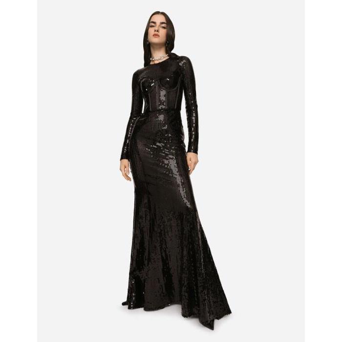 돌체앤가바나 여성 원피스 Long sequined dress with corset detailing F6AUGTFLSHFN0000이끌라돌체 앤 가바나