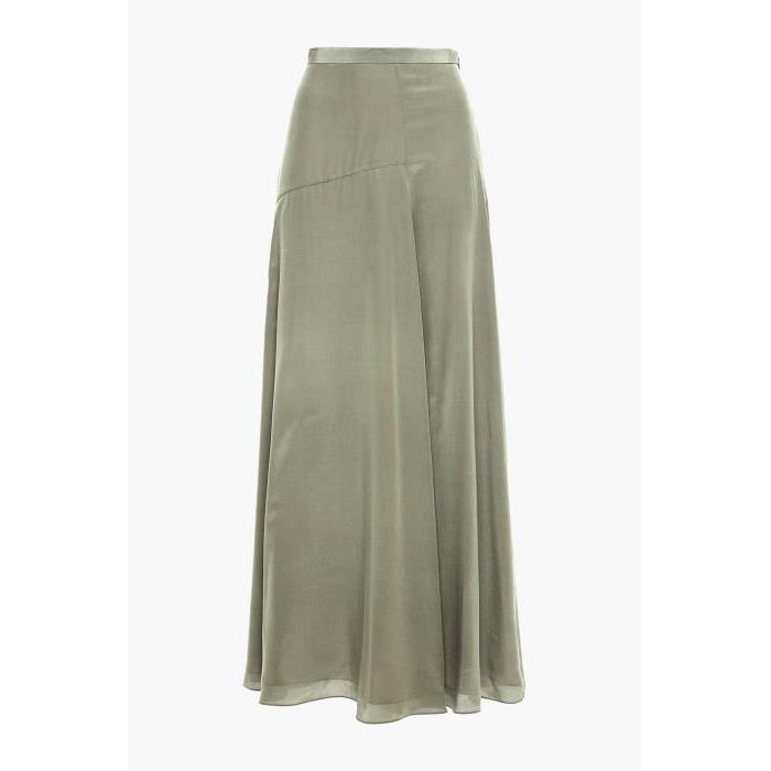띠어리 여성 스커트 Grey green Washed silk maxi skirt | THEORY | THE OUTNET 4394988609277848이끌라띠어리