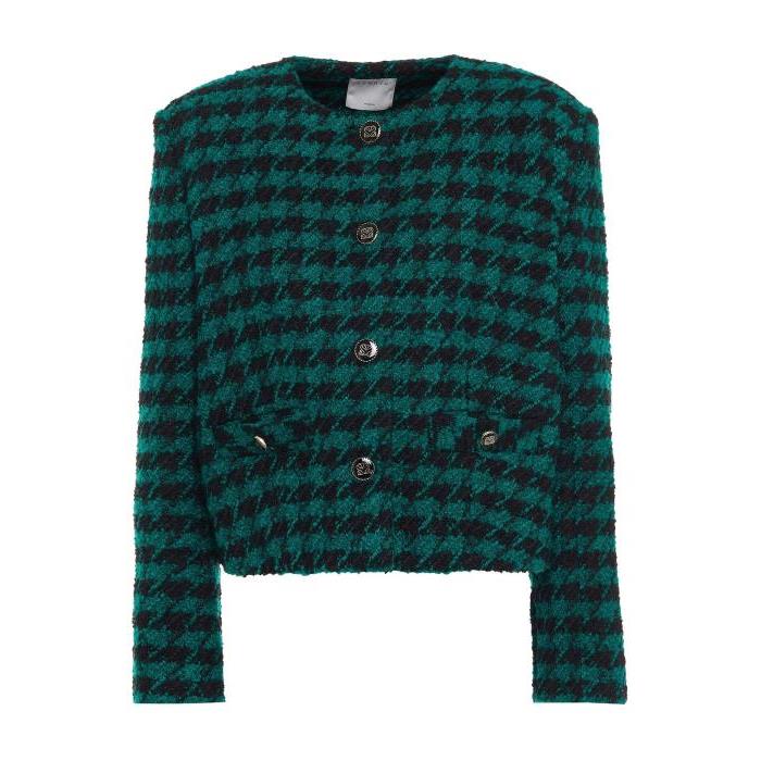 산드로 여성 자켓 블레이저 Green Clarissa houndstooth boucle tweed jacket | SANDRO | THE OUTNET 25185454455680149이끌라산드로