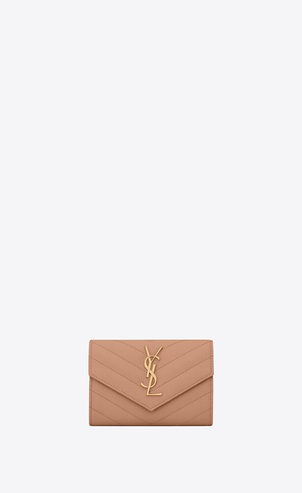 생로랑 여성 반지갑 414404BOW019830 cassandre matelasse small envelope wallet in grain de poudre embossed leather이끌라생로랑