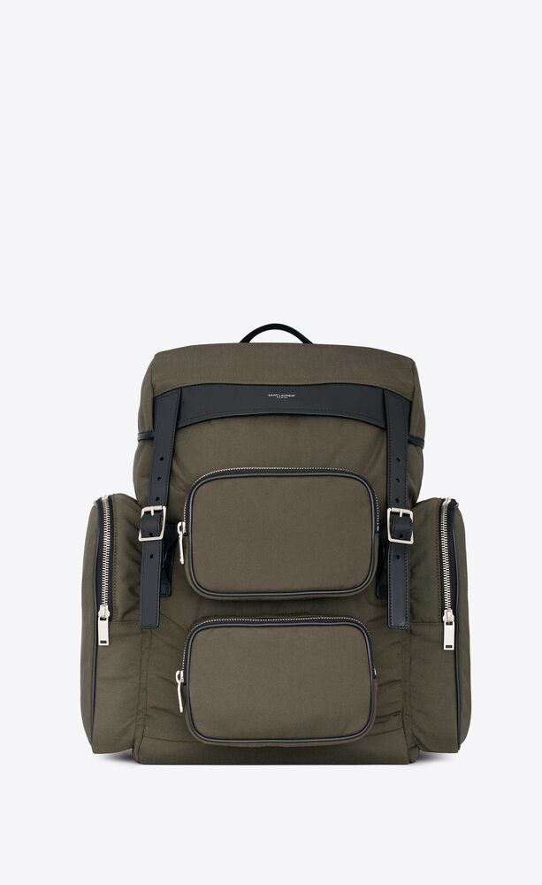 생로랑 남성 백팩 437110FABO12986 city multipocket backpack in canvas, smooth leather and nylon이끌라생로랑