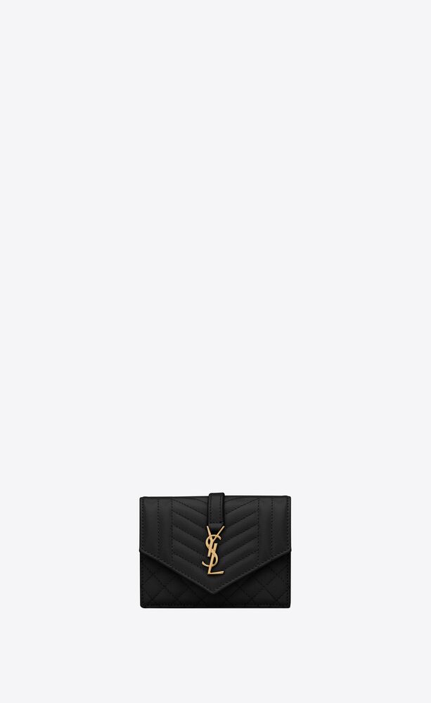 생로랑 여성 카드지갑 651027BOWT11000 envelope flap card case in mix matelasse grain de poudre embossed leather이끌라생로랑