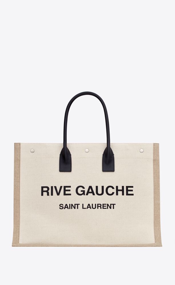 생로랑 남성 토트백 탑핸들백 509415FAABR9054 rive gauche large tote bag in printed canvas and leather이끌라생로랑
