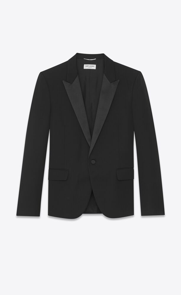 생로랑 남성 자켓 블레이저 505327Y512W1000 peaked lapel tuxedo jacket in grain de poudre saint laurent이끌라생로랑
