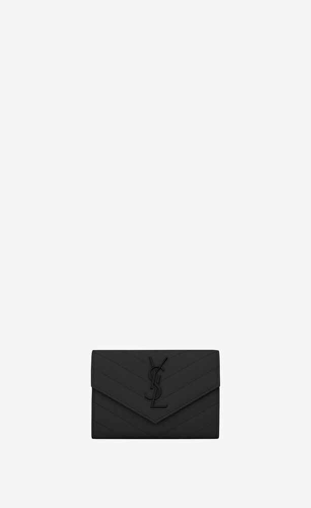 생로랑 여성 반지갑 414404BOW081000 cassandre matelasse small envelope wallet in grain de poudre embossed leather이끌라생로랑