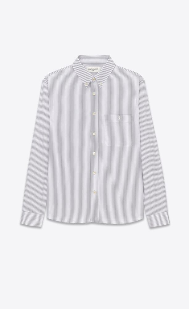 생로랑 남성 셔츠 712700Y7C329024 cassandre shirt in striped cotton poplin이끌라생로랑